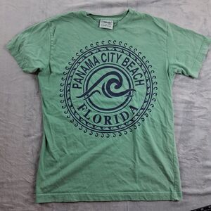Comfortex USA Travel T-Shirt Mens S Green Crew Neck Short Sleeve Sleeves